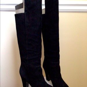 Nine West Black Suede Knee High Boots